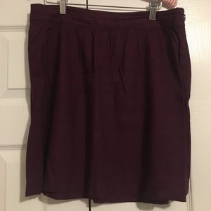 Plum linen skirt